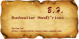 Buchvalter Honóriusz névjegykártya